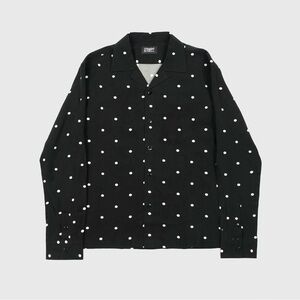 Black Polka Dot Button-Up Shirt